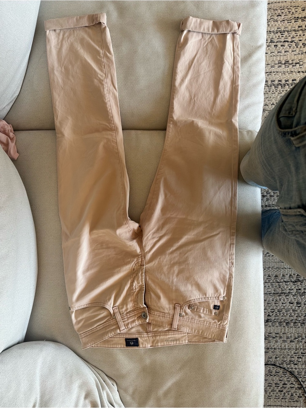 Mens AG sueded chinos in rose
